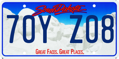 SD license plate 70YZ08
