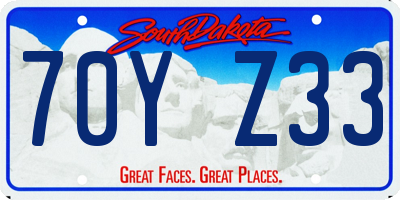 SD license plate 70YZ33
