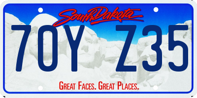 SD license plate 70YZ35