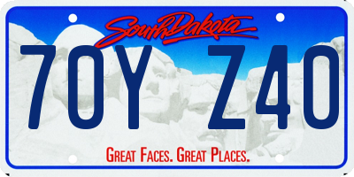 SD license plate 70YZ40