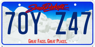 SD license plate 70YZ47
