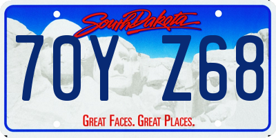 SD license plate 70YZ68