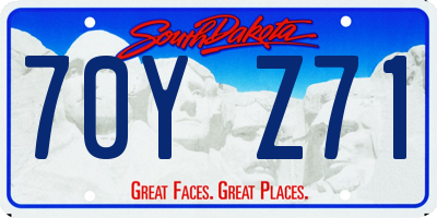 SD license plate 70YZ71
