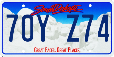SD license plate 70YZ74