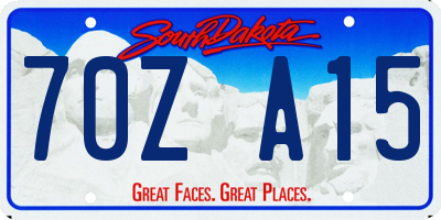SD license plate 70ZA15