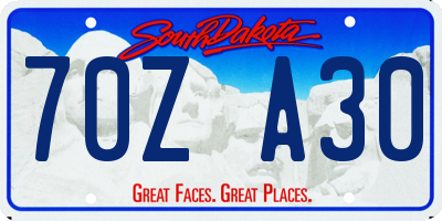 SD license plate 70ZA30