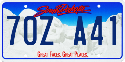 SD license plate 70ZA41