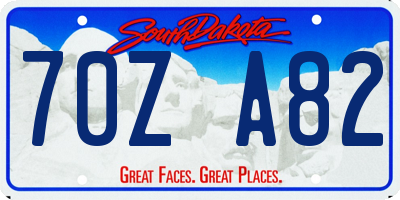 SD license plate 70ZA82