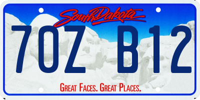 SD license plate 70ZB12