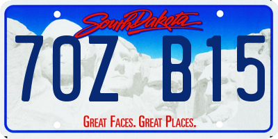 SD license plate 70ZB15