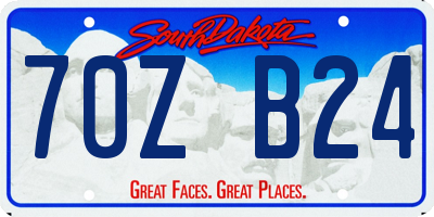 SD license plate 70ZB24