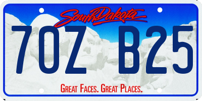 SD license plate 70ZB25