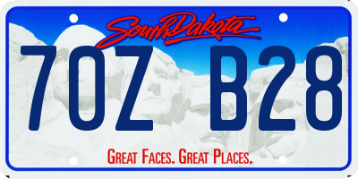 SD license plate 70ZB28
