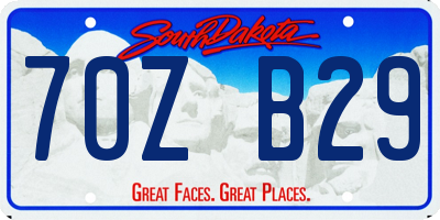 SD license plate 70ZB29