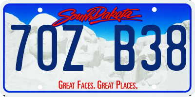 SD license plate 70ZB38