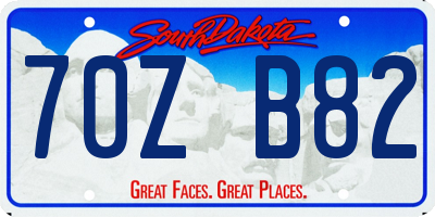 SD license plate 70ZB82