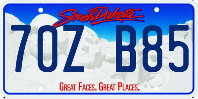 SD license plate 70ZB85