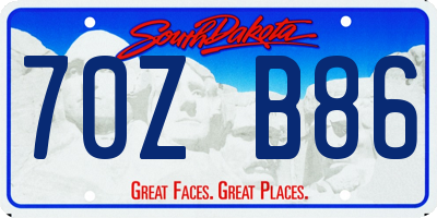 SD license plate 70ZB86