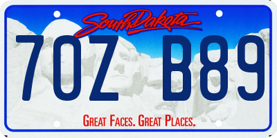 SD license plate 70ZB89