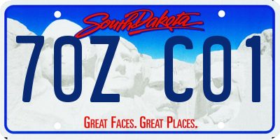 SD license plate 70ZC01