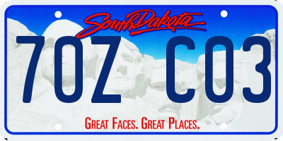SD license plate 70ZC03