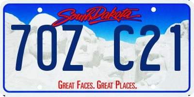 SD license plate 70ZC21