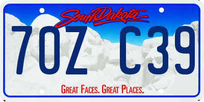 SD license plate 70ZC39