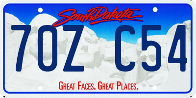 SD license plate 70ZC54