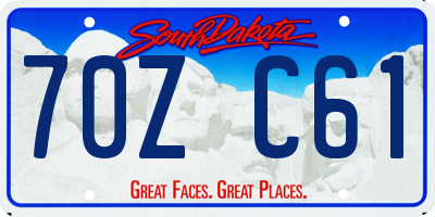 SD license plate 70ZC61