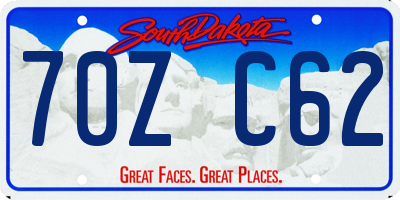 SD license plate 70ZC62
