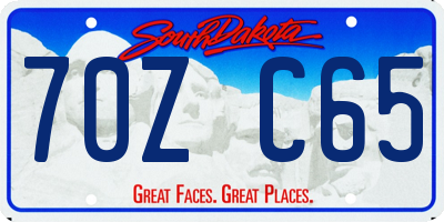 SD license plate 70ZC65