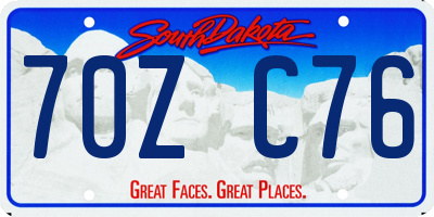 SD license plate 70ZC76