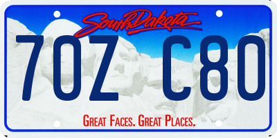 SD license plate 70ZC80