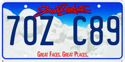 SD license plate 70ZC89