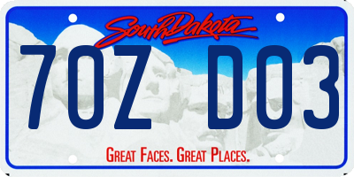SD license plate 70ZD03