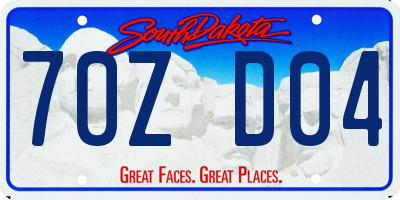 SD license plate 70ZD04