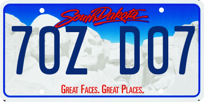 SD license plate 70ZD07