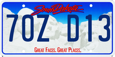 SD license plate 70ZD13