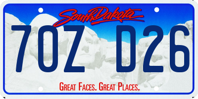 SD license plate 70ZD26