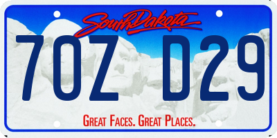 SD license plate 70ZD29
