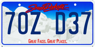 SD license plate 70ZD37