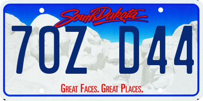 SD license plate 70ZD44