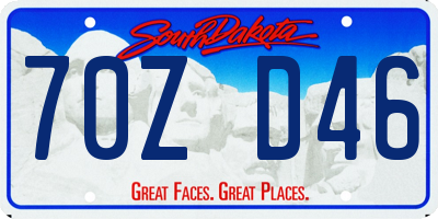 SD license plate 70ZD46