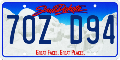SD license plate 70ZD94