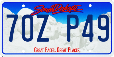 SD license plate 70ZP49