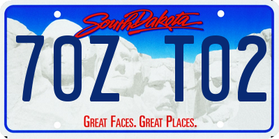 SD license plate 70ZT02