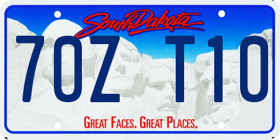 SD license plate 70ZT10