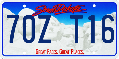 SD license plate 70ZT16