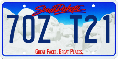 SD license plate 70ZT21