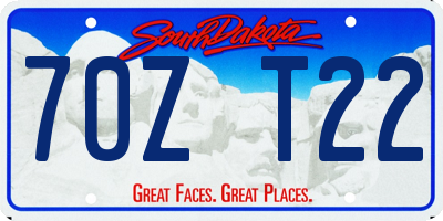 SD license plate 70ZT22